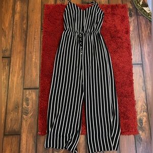 Vertical stripe romper